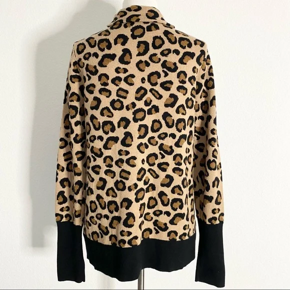 RACHEL ZOE Zip Up Knit Leopard Sweater - Picture 3 of 7